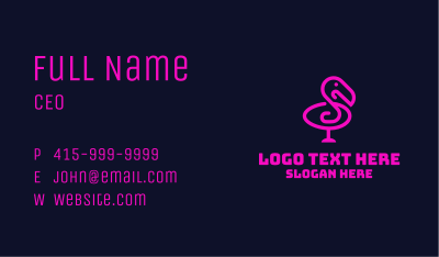 Neon Flamingo Character Business Card Image Preview