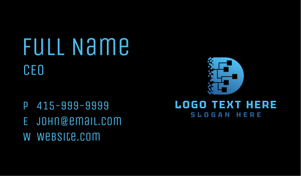Pixel Software Letter D Business Card Design Image Preview