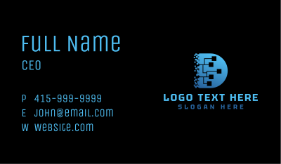 Pixel Software Letter D Business Card Image Preview