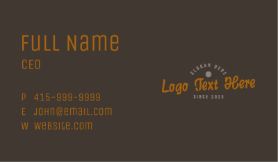 Retro Classic Vintage Wordmark Business Card Image Preview