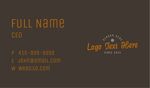 Retro Classic Vintage Wordmark Business Card Design Image Preview