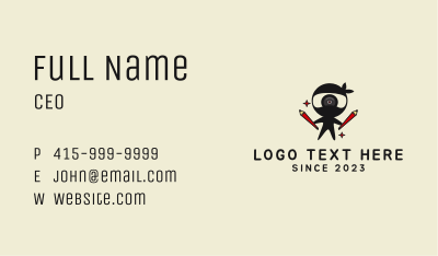 Ninja Learning Mascot  Business Card Image Preview