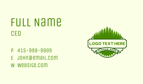 Forest Woodwork Sawmill Business Card Design Image Preview