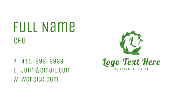 Herbal Vine Letter Business Card Design Image Preview