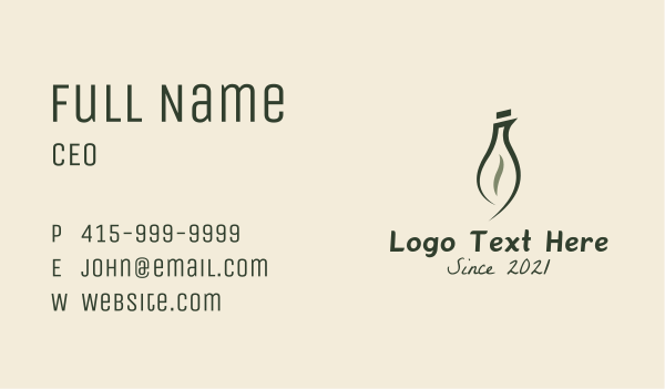 Green Organic Oil  Business Card Design Image Preview