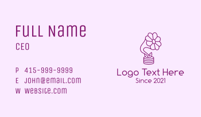 Flower Horn Outline Business Card Image Preview
