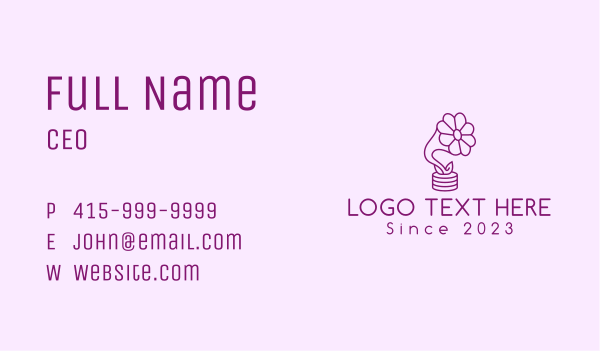 Flower Horn Outline Business Card Design Image Preview