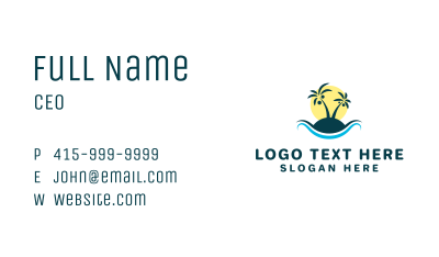 Beach Shore Sunset Waves Business Card Image Preview