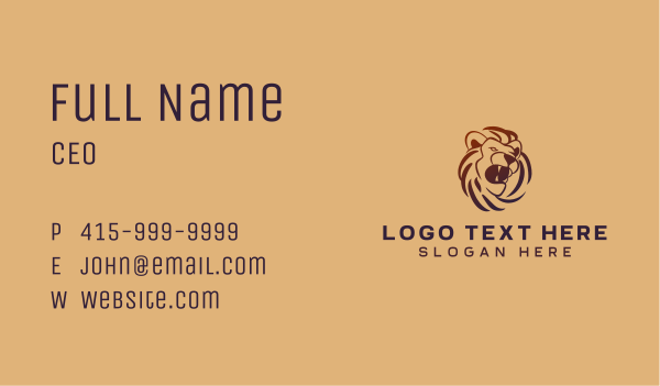 Lion Safari Wildlife Business Card Design Image Preview