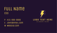 Neon Thunderbolt Letter F Business Card Image Preview