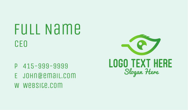 Green Leaf Eye  Business Card Design Image Preview