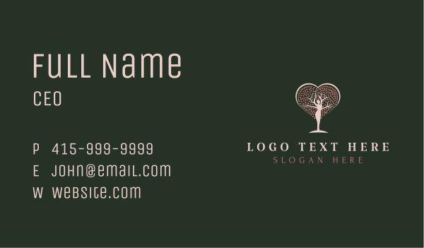 Heart Tree Woman Business Card Design Image Preview