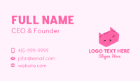 Pink Cat Origami  Business Card Design