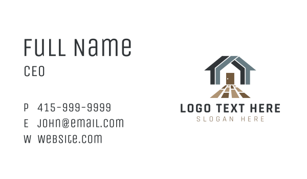 Wood Tile House Business Card Design Image Preview