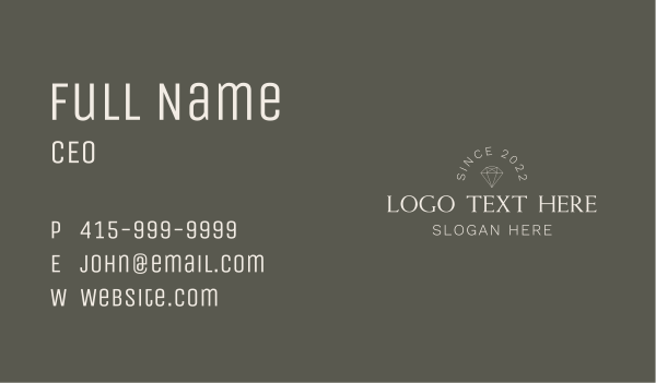 Elegant Diamond Wordmark Business Card Design Image Preview