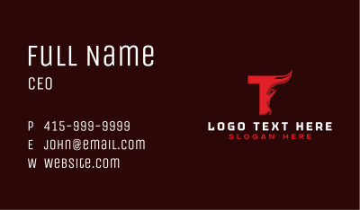 Tamaraw Horn Letter T Business Card Image Preview