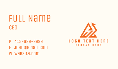 Orange Triangle Arrow  Business Card Image Preview