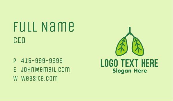 Leaf Lungs  Business Card Design Image Preview