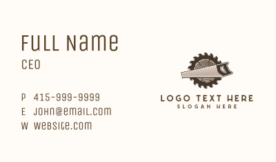 Lumber Mill Saw Business Card Image Preview