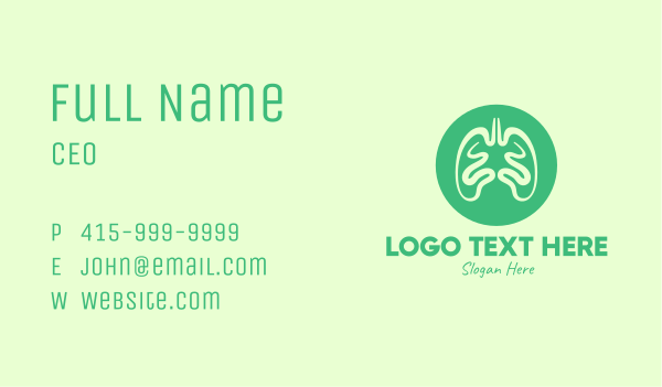 Green Respiratory Lungs Business Card Design Image Preview