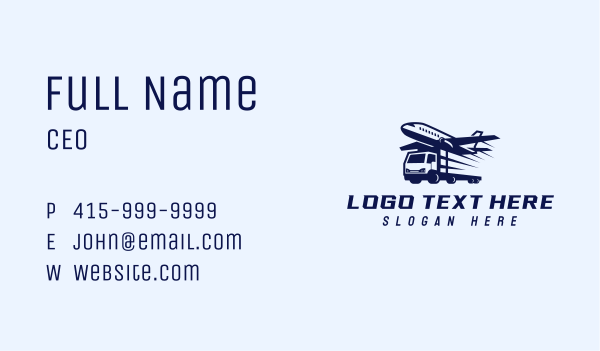 Logistics Airplane Truck Business Card Design Image Preview
