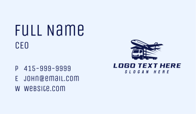 Logistics Airplane Truck Business Card Image Preview