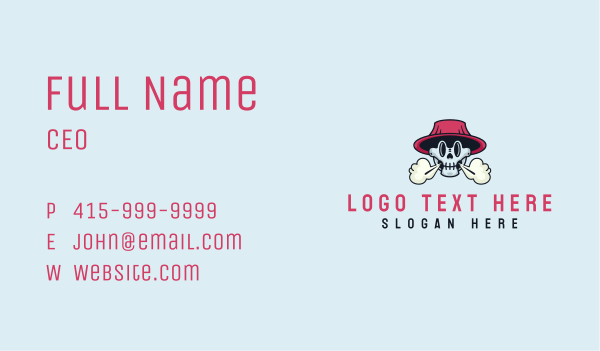 Skull Hat Smoke Business Card Design Image Preview