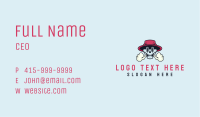 Skull Hat Smoke Business Card Image Preview