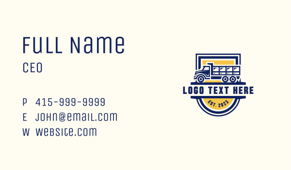 Dump Truck Transport Business Card Design Image Preview