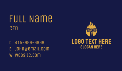 Flame Hand Dumbbell Business Card