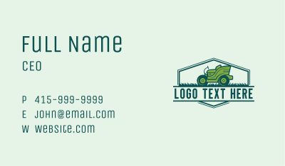 Ride-On Lawnmower Grass Business Card Image Preview