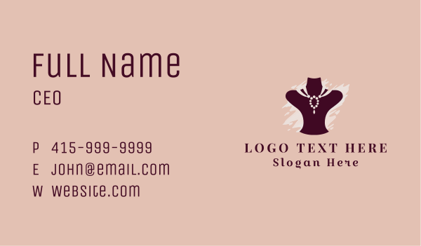 Mannequin Necklace Jewelry Business Card Design Image Preview