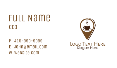 Coffee Location Pin Business Card
