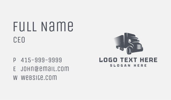 Courier Trailer Truck Business Card Design Image Preview