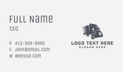 Courier Trailer Truck Business Card Image Preview