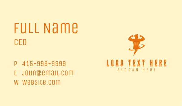 Olympian Lightning Bolt Business Card Design Image Preview