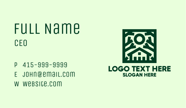 Green Nature House  Business Card Design Image Preview