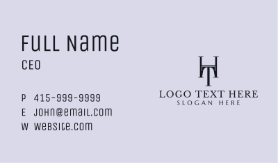H & T Monogram Business Card Image Preview