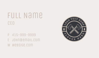 Wooden Axe Forestry Business Card