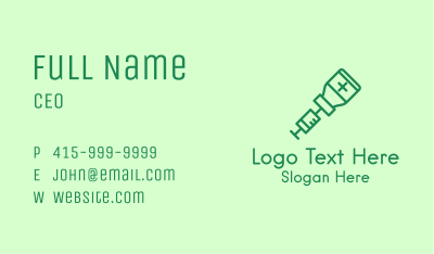 Green Vaccine Injection Business Card Image Preview