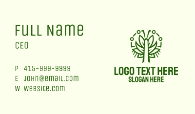 Symmetric Green Plant Business Card
