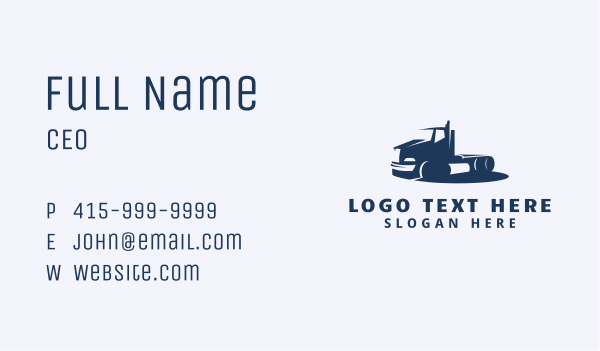 Blue Logistics Tractor Truck Business Card Design Image Preview