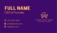 Golden W & G Monogram Business Card Image Preview