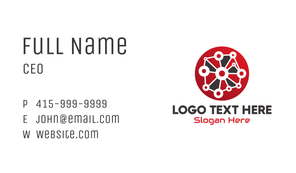 Red Technology Business Card Design Image Preview