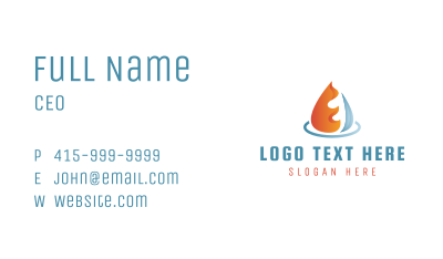 Fire Ice Water Drop Business Card Image Preview