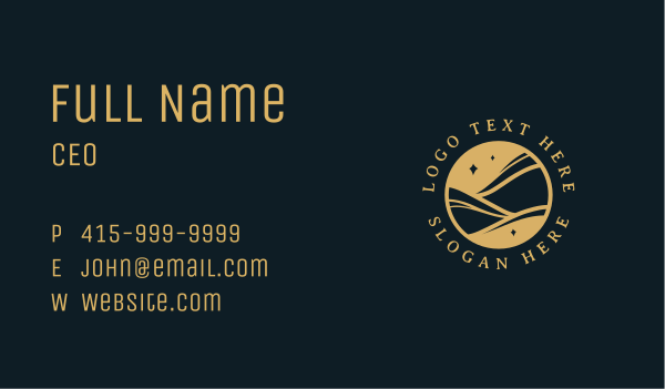 Golden Circle Wave Business Card Design