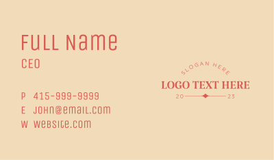 Classic Business Wordmark Business Card Image Preview