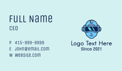 Futuristic Gamer Headset Business Card Image Preview