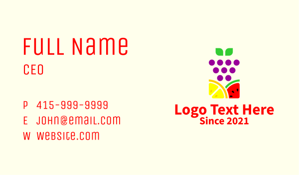 Organic Fruit Market  Business Card Design