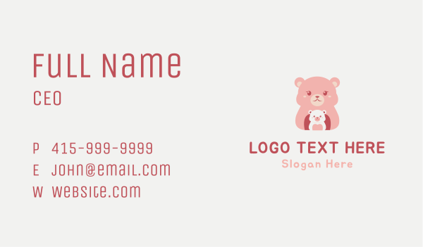 Mommy Baby Bear Business Card Design Image Preview